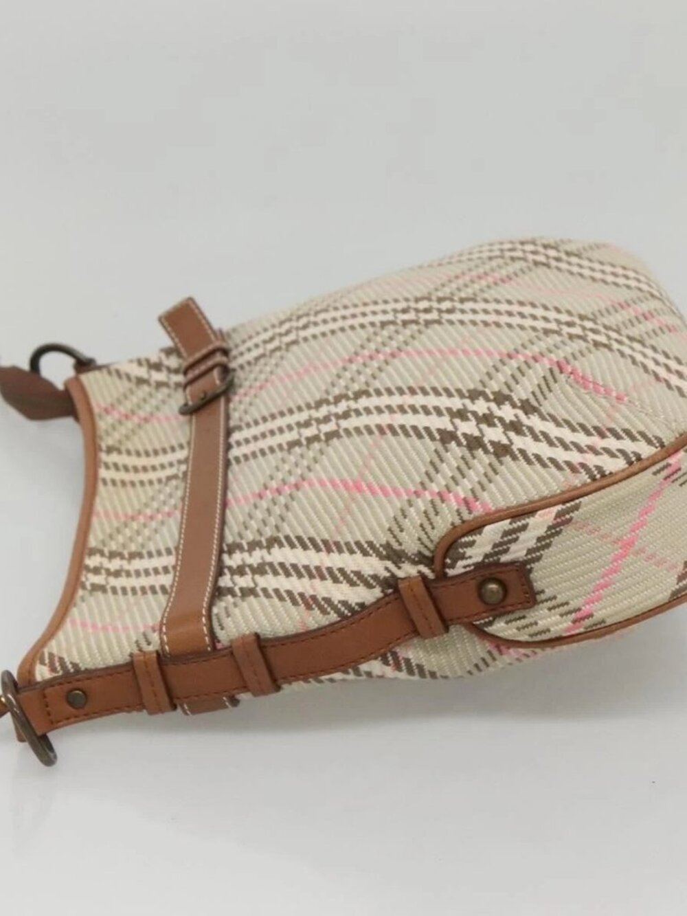 BURBERRY Nova Check Blue Label Shoulder Bag Canvas Beige - Picture 7 of 16